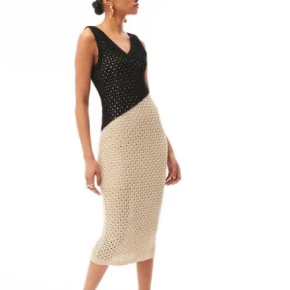 Toccin Colorblocked Midi Dress - Black - S​​​ - Picture 1 of 3